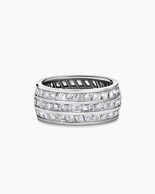 DY Eden Three Row Band Ring Platinum with Diamonds, 2.8mm