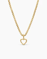 Heart Amulet in 18K Yellow Gold with Diamonds, 18.5mm