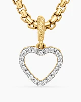 Heart Amulet in 18K Yellow Gold with Diamonds, 18.5mm