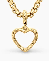 Heart Amulet in 18K Yellow Gold with Diamonds, 18.5mm