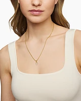 Heart Amulet in 18K Yellow Gold with Diamonds, 18.5mm