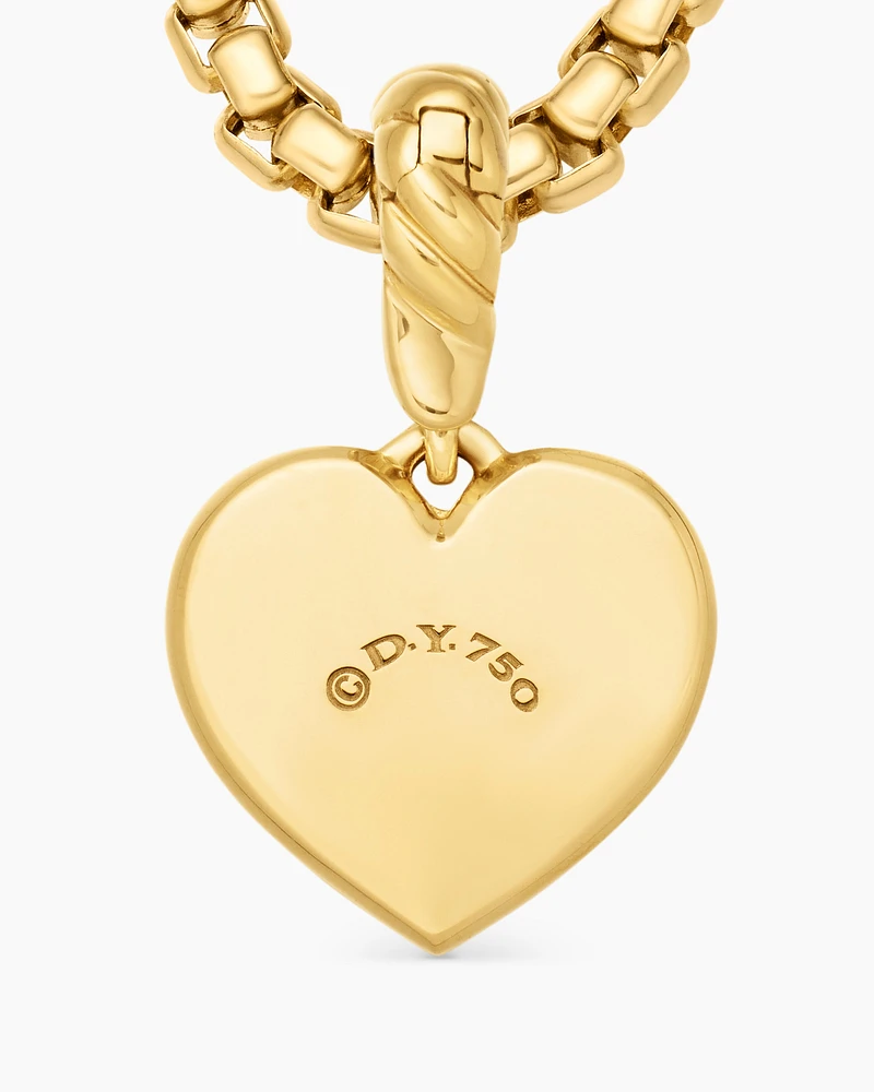 Compass Heart Amulet in 18K Yellow Gold with Diamond, 18.8mm