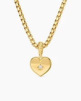 Compass Heart Amulet in 18K Yellow Gold with Diamond, 18.8mm