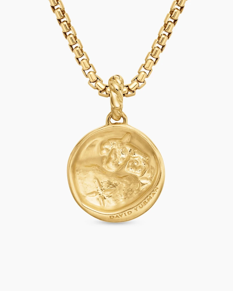 Aries Amulet in 18K Yellow Gold with Diamonds, 28.7mm
