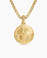 Aries Amulet in 18K Yellow Gold with Diamonds, 28.7mm