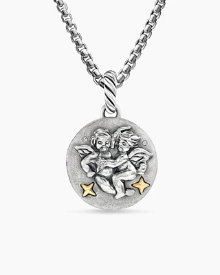 Gemini Amulet in 18K Yellow Gold with Diamonds, 28.7mm
