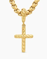 Cable Collectibles® Cross Amulet in 18K Yellow Gold with Diamonds, 17mm
