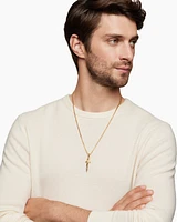 Waves Dagger Amulet in 18K Yellow Gold with Cognac Diamonds, 43.8mm
