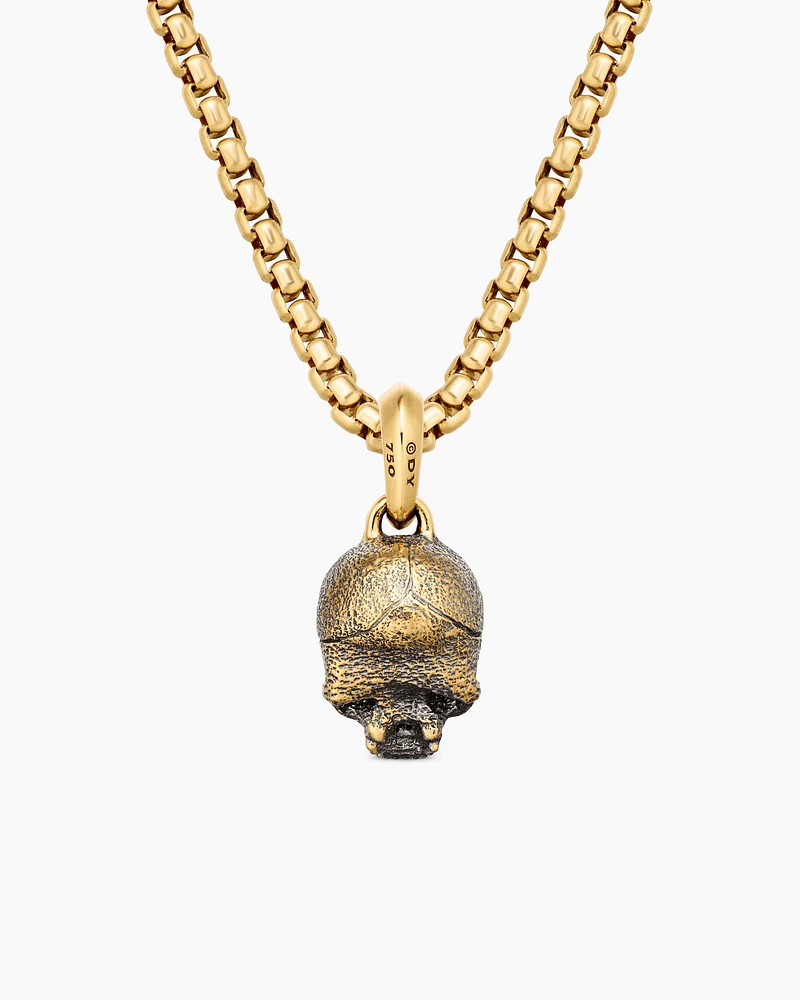 Memento Mori Skull Amulet in 18K Yellow Gold