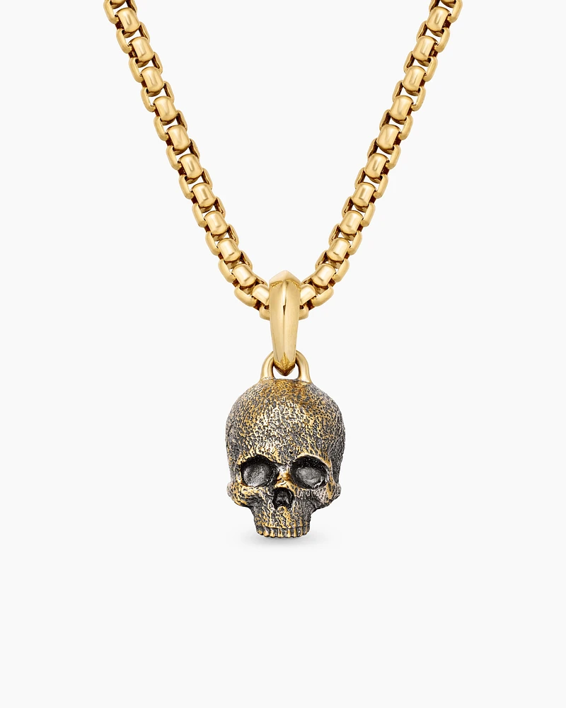 Memento Mori Skull Amulet in 18K Yellow Gold