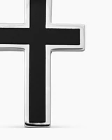 Exotic Stone Cross in Sterling Silver with Black Onyx, 26mm