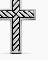 Exotic Stone Cross in Sterling Silver with Black Onyx, 26mm