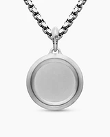 St. Christopher Amulet in Sterling Silver with Black Diamonds, 34.5mm