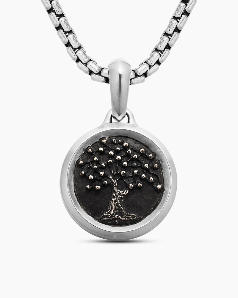 Tree of Life Amulet in Sterling Silver with Bronze, 22.8mm