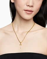 Petrvs® Dagger Amulet in 18K Yellow Gold with Diamonds, 31.5mm