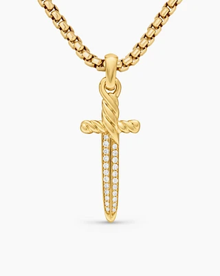 Petrvs® Dagger Amulet in 18K Yellow Gold with Diamonds, 31.5mm