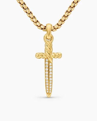 Petrvs® Dagger Amulet in 18K Yellow Gold with Diamonds, 31.5mm