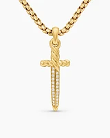 Petrvs® Dagger Amulet in 18K Yellow Gold with Diamonds, 31.5mm