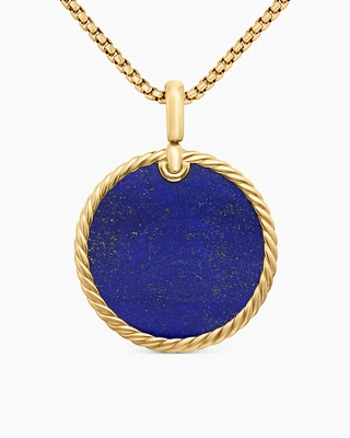 DY Elements® Disc Pendant in 18K Yellow Gold with Lapis