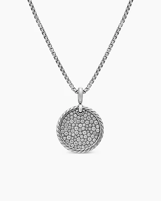 DY Elements® Disc Pendant in Sterling Silver with Diamonds
