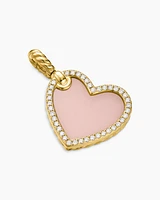 DY Elements® Heart Amulet in 18K Yellow Gold with Pink Opal and Diamonds