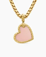 DY Elements® Heart Amulet in 18K Yellow Gold with Pink Opal and Diamonds