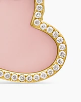 DY Elements® Heart Amulet in 18K Yellow Gold with Pink Opal and Diamonds