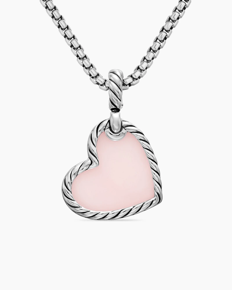DY Elements® Heart Amulet in Sterling Silver with Pink Opal and Diamonds