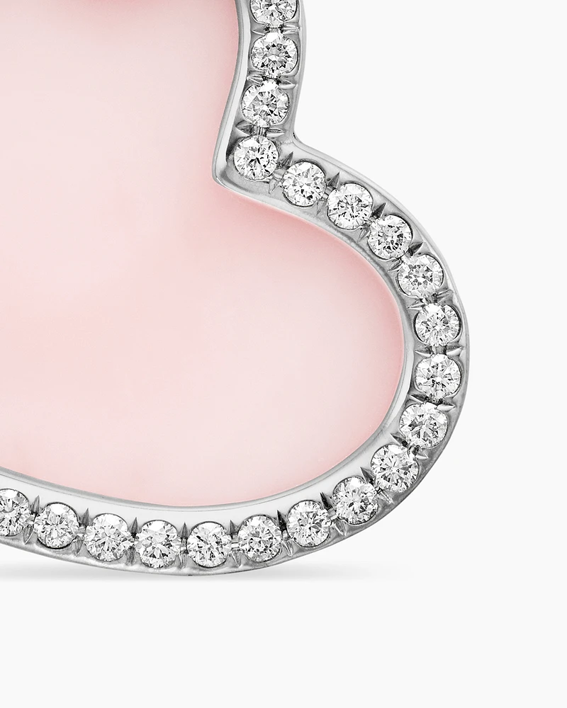 DY Elements® Heart Amulet in Sterling Silver with Pink Opal and Diamonds