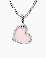 DY Elements® Heart Amulet in Sterling Silver with Pink Opal and Diamonds