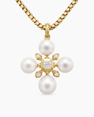 Renaissance Pearl Pendant in 18K Yellow Gold with Pearls and Diamonds
