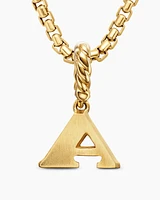 Pavé Initial Pendant in 18K Yellow Gold with Diamond A