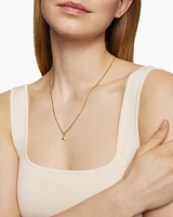 Pavé Initial Pendant in 18K Yellow Gold with Diamond A