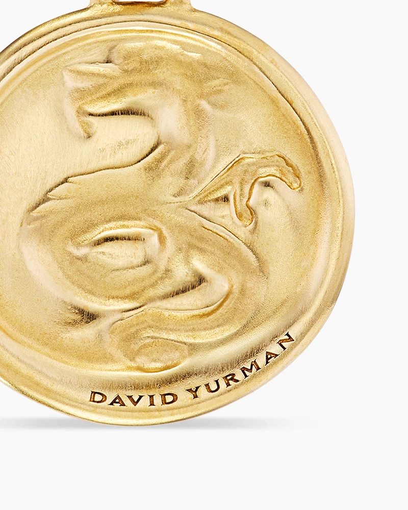 Dragon Amulet in 18K Yellow Gold with Diamonds