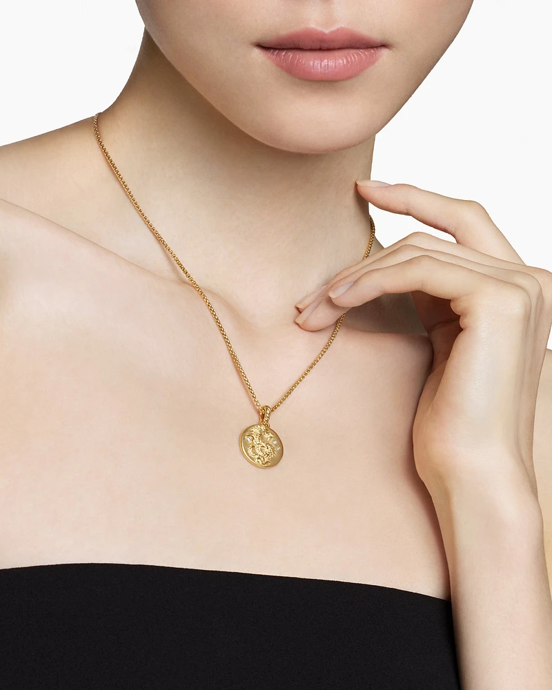 Dragon Amulet in 18K Yellow Gold with Diamonds