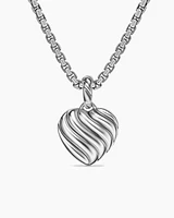 Heart Amulet in Sterling Silver and 18K Yellow Gold with Pink Opal, 17mm