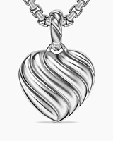 Heart Amulet in Sterling Silver and 18K Yellow Gold with Pink Opal, 17mm