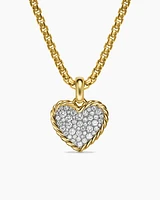 Pavé Heart Amulet in 18K Yellow Gold with Diamonds, 15.6mm