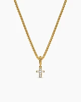 Micro Pavé Cross Amulet in 18K Yellow Gold with Diamonds, 8mm