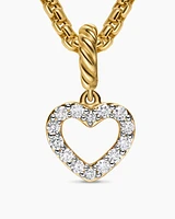 Micro Pavé Open Heart Amulet in 18K Yellow Gold with Diamonds, 6.8mm
