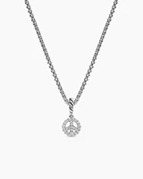 Micro Pavé Peace Sign Amulet in Sterling Silver with Diamonds, 7.6mm