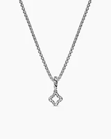 Micro Pavé Quatrefoil Amulet in Sterling Silver with Diamonds, 7.4mm