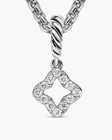 Micro Pavé Quatrefoil Amulet in Sterling Silver with Diamonds, 7.4mm