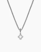 Micro Pavé Quatrefoil Amulet in Sterling Silver with Diamonds, 7.4mm
