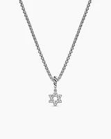 Micro Pavé Star of David Amulet in Sterling Silver with Diamonds, 7.4mm