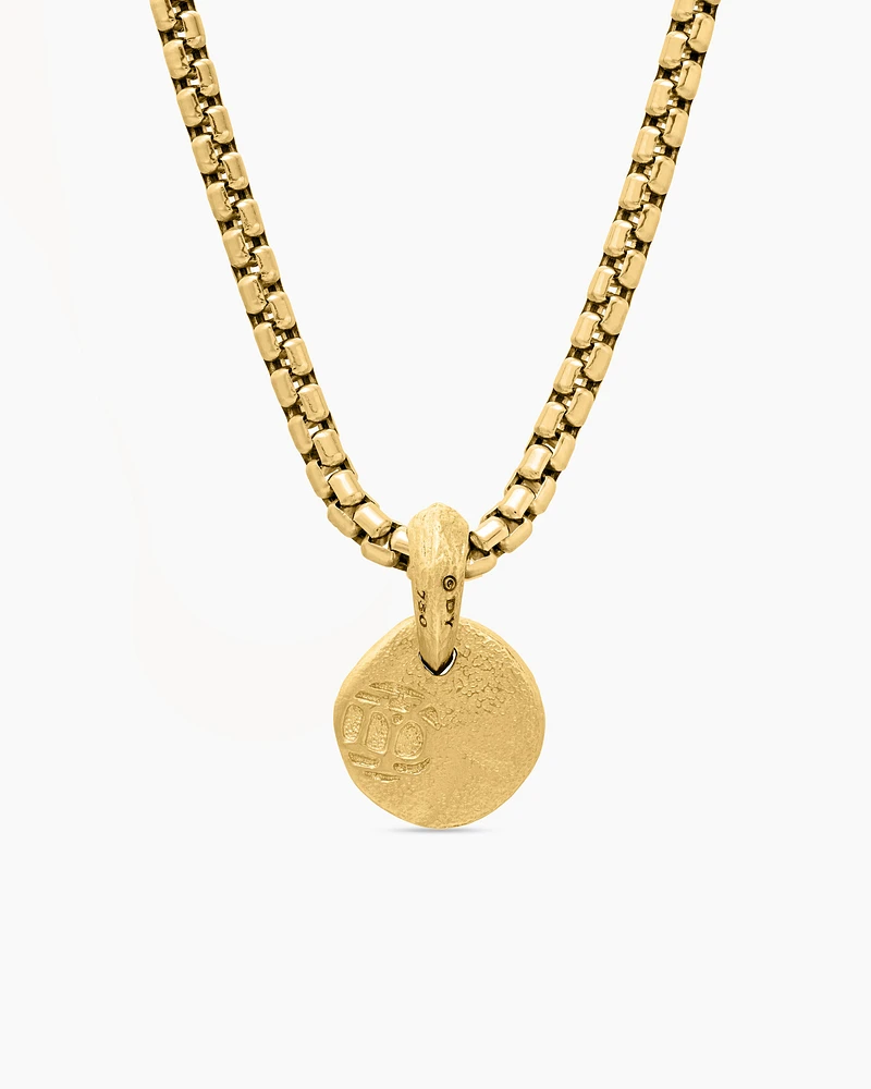 Shipwreck Coin Amulet in 18K Yellow Gold, 17mm