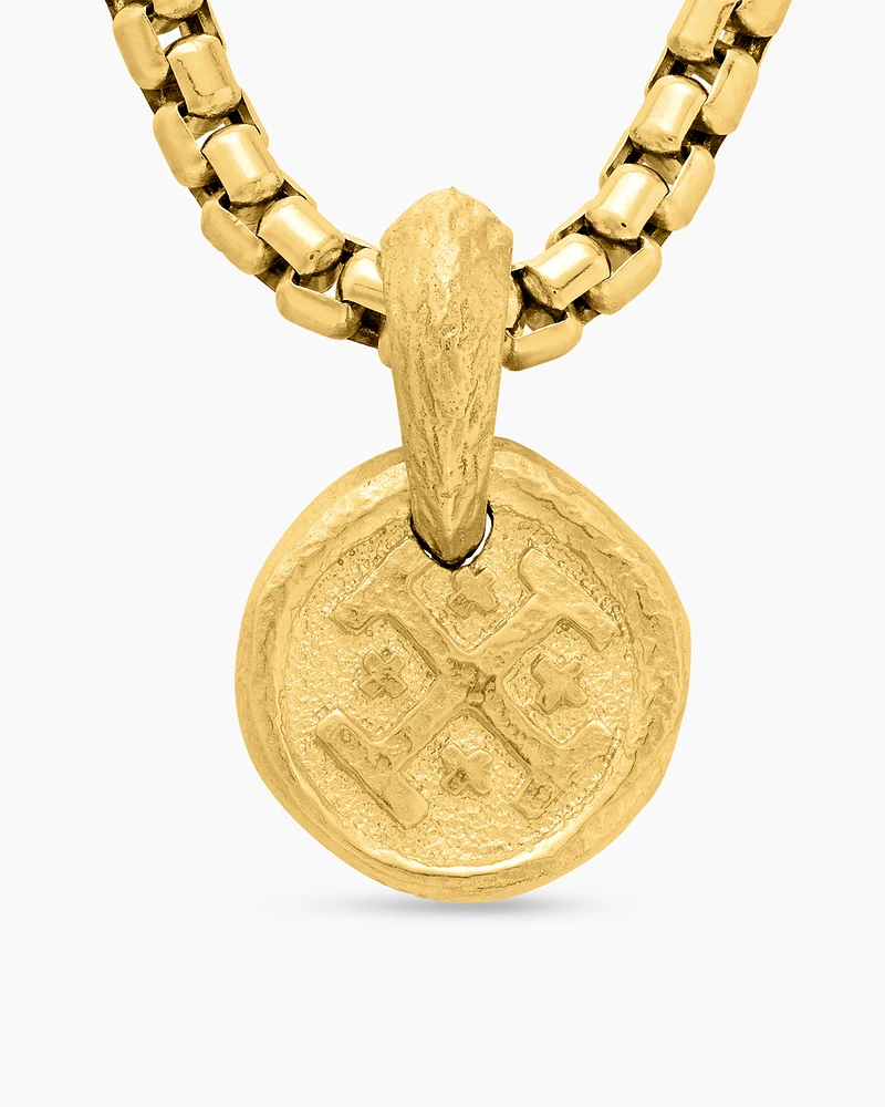 Shipwreck Coin Amulet in 18K Yellow Gold, 17mm