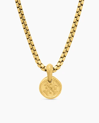 Shipwreck Coin Amulet in 18K Yellow Gold, 17mm