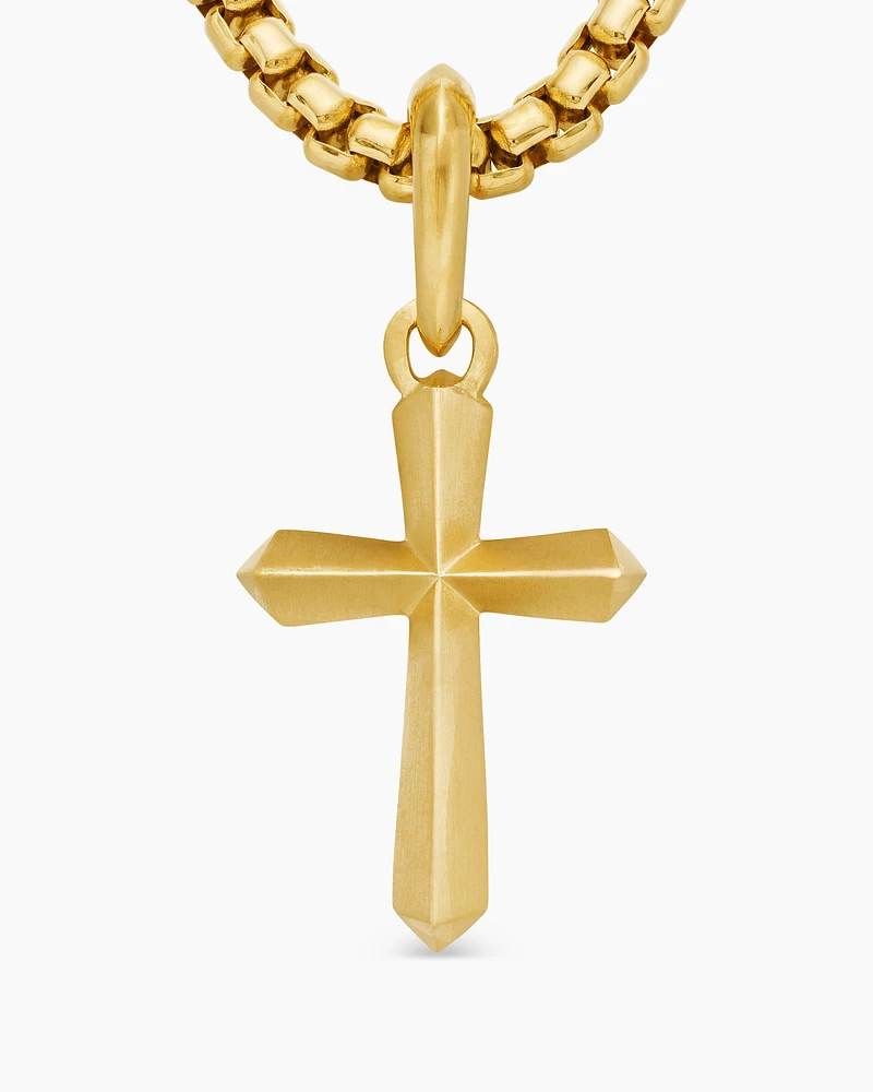 Cross Amulet in 18K Yellow Gold, 35mm