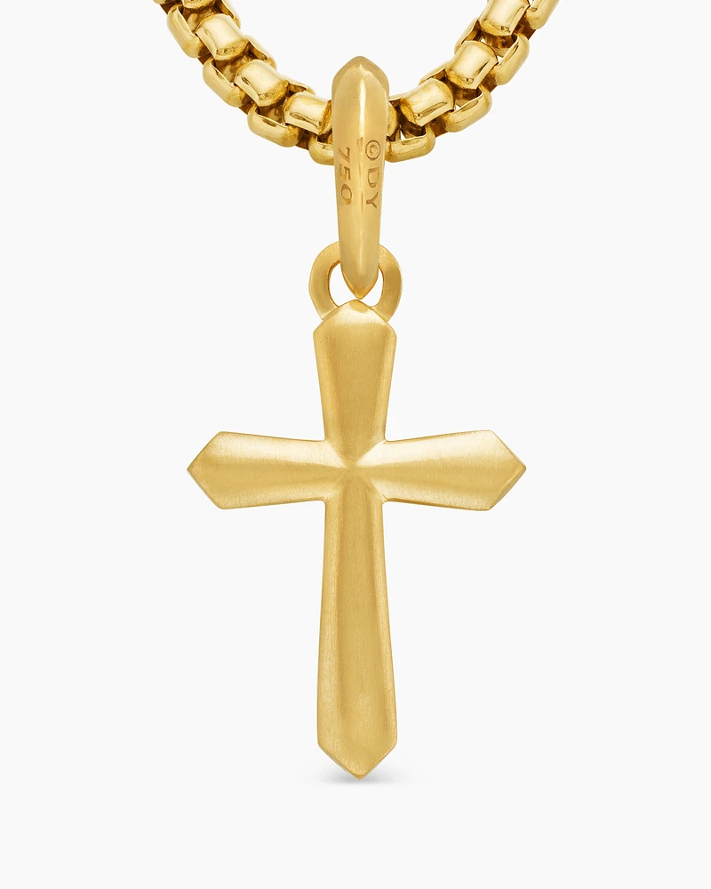 Cross Amulet in 18K Yellow Gold, 35mm
